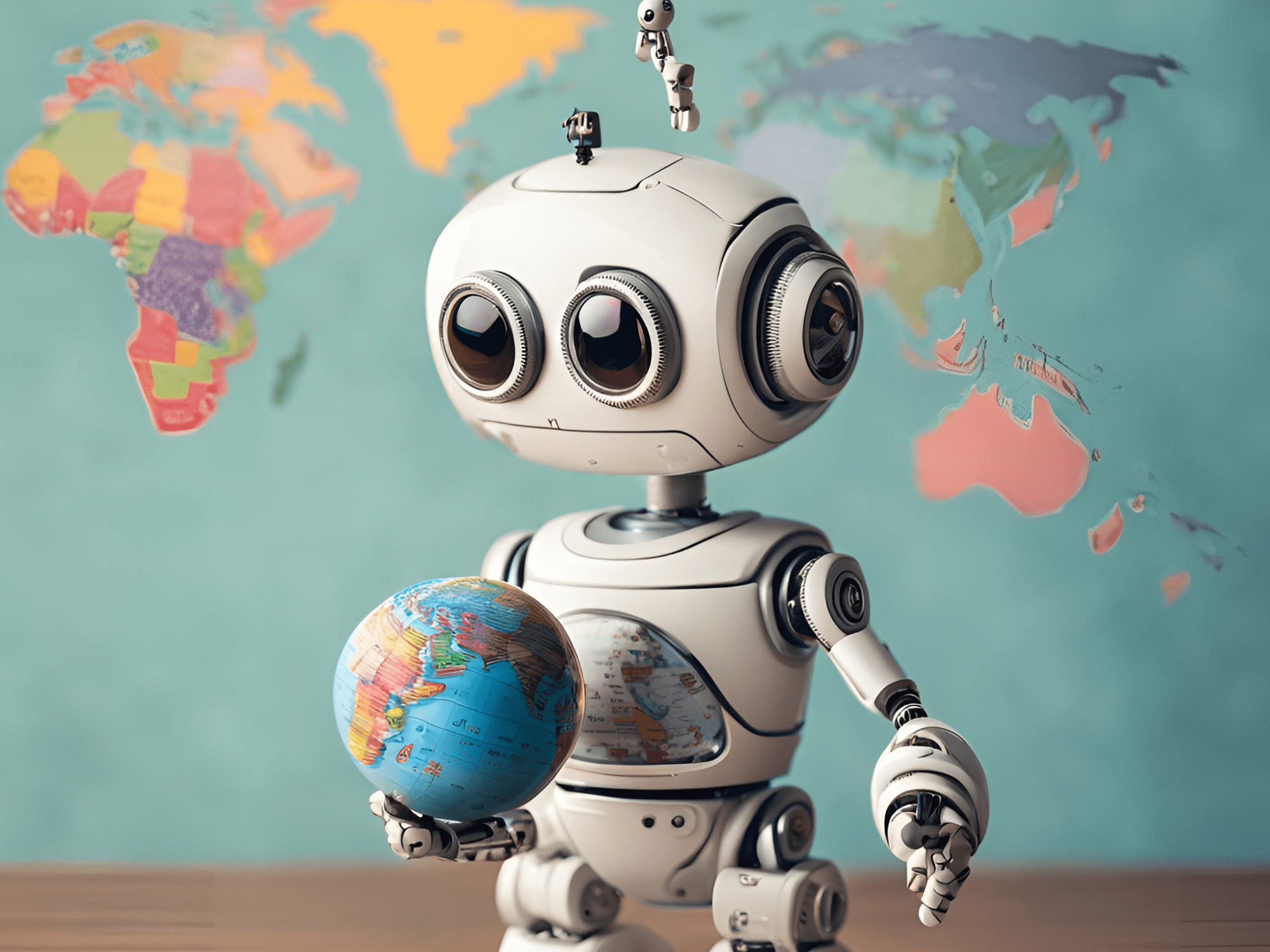 Robot confused by a globe